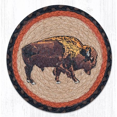 CAPITOL IMPORTING CO 10 in. Jute Round Buffalo Printed Trivet 80-240B